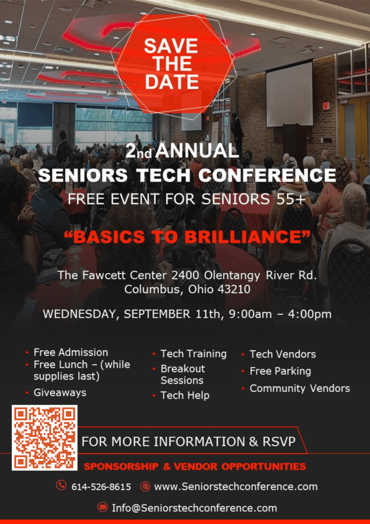 Senior Tech Conference Flyer with Code